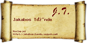 Jakabos Tünde névjegykártya